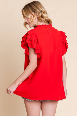 The Classic -RUFFLE SLEEVE BLOUSE