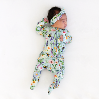 Bumble Ruffle Zip Bamboo Baby Sleepies Little Outfit