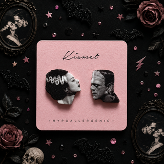Original Frankenstein and Bride of Frankenstein Stud Earrings