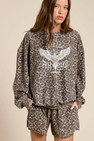 Free Bird America Fly High Graphic French Terry Pullover