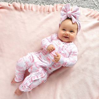 Gigi and Max - Juniper RUFFLE ZIP Easter Floral Bamboo 1-Piece Baby Outfit