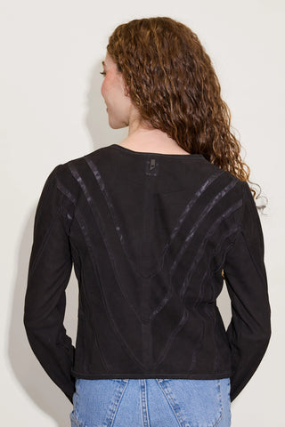 Mira Leather Mesh Cut Out Jacket