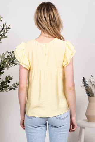 Jada Embroidered Flutter Top