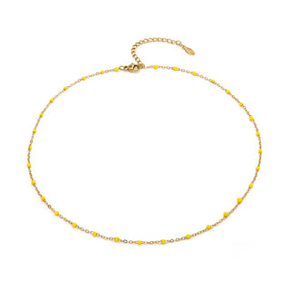 Carly Enamel Ball Chain Necklace