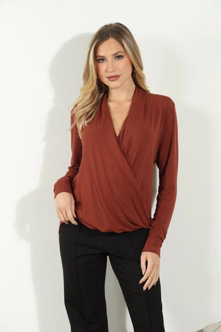 Cupro Draped Surplice Top -