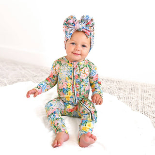 Gigi and Max - Joanna RUFFLE ZIP Bamboo One Piece Floral Baby Clothing