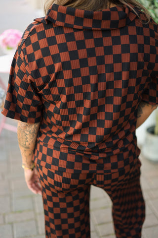 Cheri Checkered Knit Set- Sold In Seperates