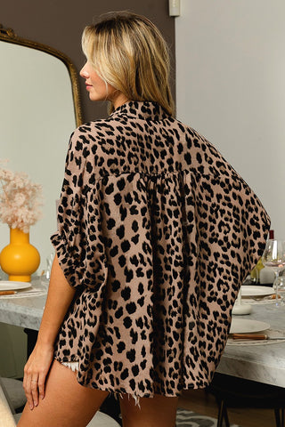 Lisandra Leopard Dolman Sleeve Top