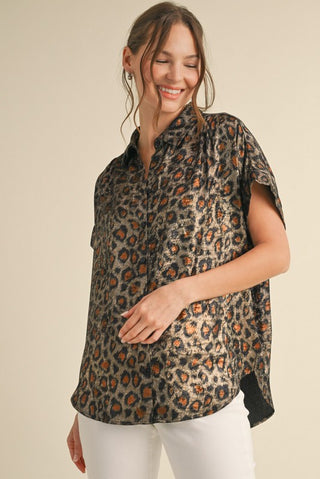 The Carmen Leopard Blouse