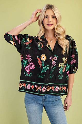 Isabella Floral Button Down
