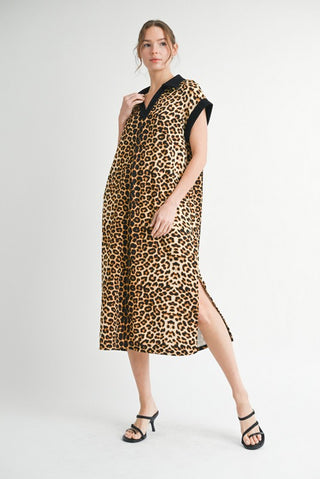 Lolina Leopard Midi Dress