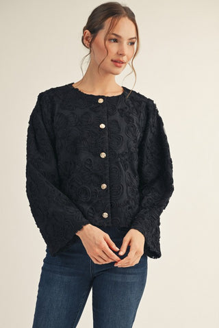 Elegance Floral Applique Jacket
