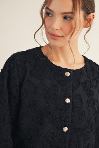 Elegance Floral Applique Jacket
