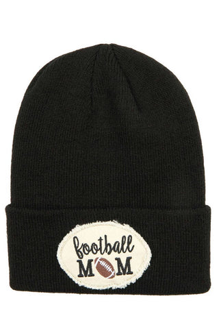 C.C Football Mom Patch Beanie Winter Hat