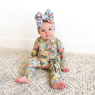 Gigi and Max - Joanna RUFFLE ZIP Bamboo One Piece Floral Baby Clothing
