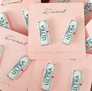 Michelob Ultra Beer Can Stud Earrings