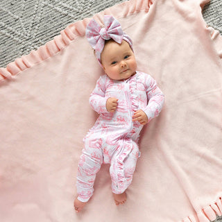 Gigi and Max - Juniper RUFFLE ZIP Easter Floral Bamboo 1-Piece Baby Outfit