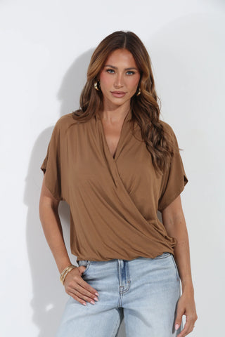 Veronica M / Cupro Surplice Tee-BEST SELLER