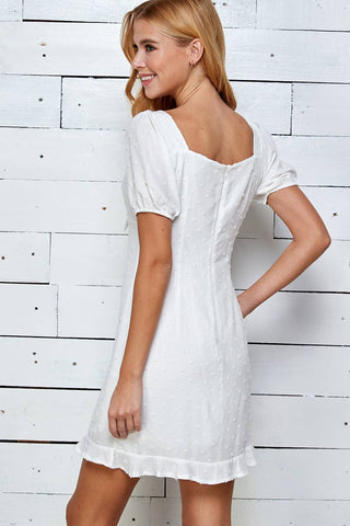 Swiss Dot Textured Mini Dress