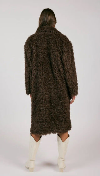 Golden Days Long Faux Fur Coat