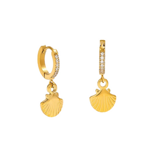 Seashell Drop Crystal Huggies