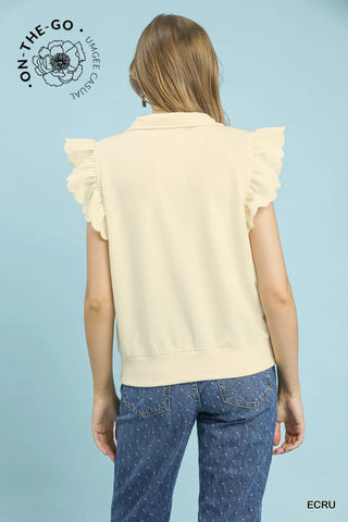 Fiona Flutter Sleeve Zip Up