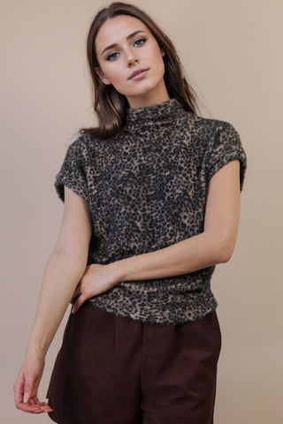 Leopard Soft Knit Vest Top