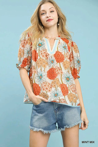 Prim Puff Sleeve Top