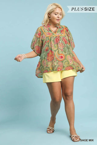 The Sage Blossom Boho Top