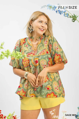 The Sage Blossom Boho Top