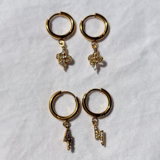 Serpent Pave Charm Huggies