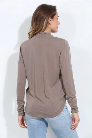 Cupro Draped Surplice Top -