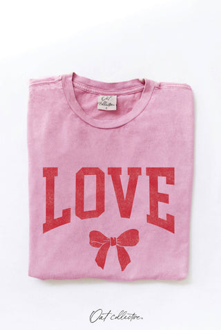 LOVE BOW Mineral Washed Graphic Top