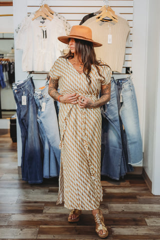Prickly Pear V-Neck Maxi Dress