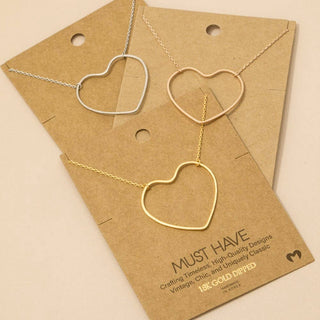 Heart Cutout Pendant Necklace