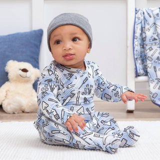 Tool Time Bamboo Baby Zipper Romper