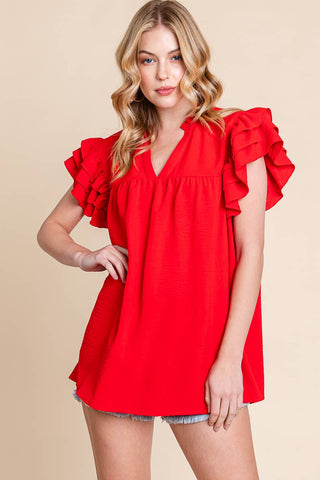 The Classic -RUFFLE SLEEVE BLOUSE