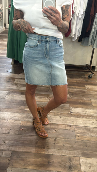 Miley Denim Skirt- Blue Glass