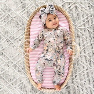 Gigi and Max - Tatum RUFFLE ZIP Bamboo One Piece Floral Baby Clothing