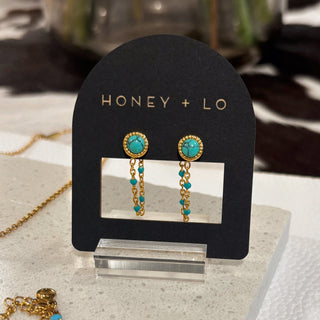 Turquoise Waterfall Studs