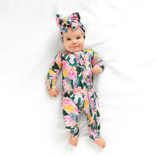 Gigi and Max - Luana RUFFLE ZIP Bamboo One Piece Floral Baby Outfit