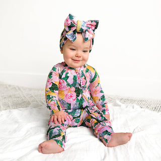 Gigi and Max - Luana RUFFLE ZIP Bamboo One Piece Floral Baby Outfit