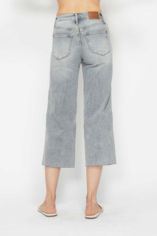 Mid Rise Tummy Control Cropped Wide Leg