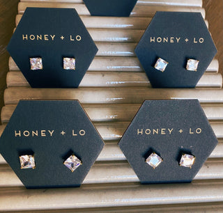 Ella Princess Cut Studs