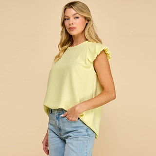 The Trinity Textured flutter sleeve top