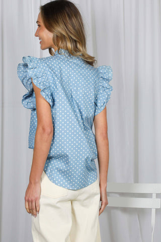Paula Playful Polka Dot Ruffle Top