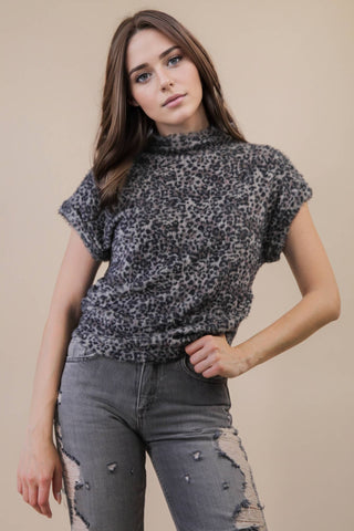 Leopard Soft Knit Vest Top