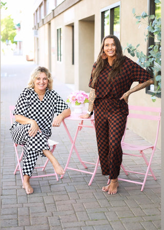 Cheri Checkered Knit Set- Sold In Seperates