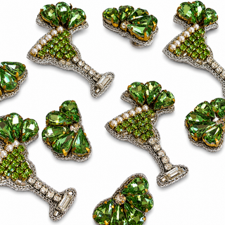Margarita and Lime Hand Made Embellished Bling Stud Earrings