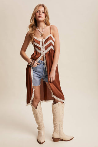 The Lace Trim Maxi Cami Top